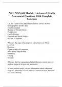 NKU MSN 610 Module 1 Advanced Health Assessment Questions With Complete Solutions