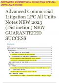 Advanced Commercial Litigation LPC All Units Notes NEW (Distinction) NEW GUARANTEEED SUCCESS 2023 