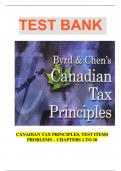 Byrd & Chen's Canadian Tax Principles TEST ITEMS PROBLEMS  CHAPTERS 1- 10