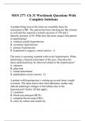 MSN 277: Ch 31 Workbook Questions With Complete Solutions
