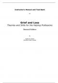 Grief and Loss Theories and Skills for the Helping Professions 2e Katherine Walsh (Instructor Manual with Test Bank)