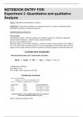 CHEM 103 LAB 3 Quantitative & Qualitative analysis entry notebook (Portage learning)