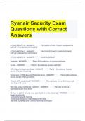 Ryanair Security Exam Questions with Correct Answers 