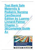 Test Bank Safe Maternity & Pediatric Nursing Care  2nd Edition by Luanne Linnard-Palmer Chapter 1-38 Complete Guide A+ complete chapters with verified answers 