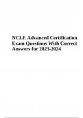 NCLE Advanced Certification Exam Questions With Answers 2023-2024 Graded A+