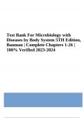 Microbiology with Diseases by Body System 5TH Edition, Bauman Test Bank COMPLETE GUIDE