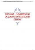 TEST BANK - FUNDAMENTALS OF NURSING 9TH EDITION 2024 UPDATE BY CRAVEN