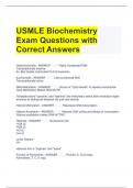 USMLE Biochemistry Exam Questions with Correct Answers 