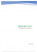 HESI RN 2023 QUESTIONS&ANSWERS  BEST UPDATE