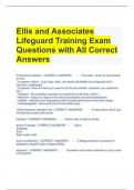 Ellis and Associates Lifeguard Training Exam Questions with All Correct Answers