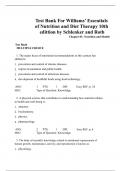 Test Bank For Williams' Essentials of Nutrition and Diet Therapy 10th Edition by Schlenker and Roth Chapter 01 Nutrition and Health