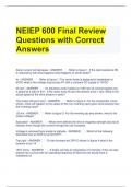 NEIEP 600 Final Review Questions with Correct Answers 