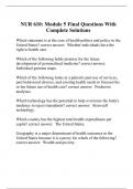 NUR 610: Module 5 Final Questions With Complete Solutions