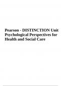 Pearson - DISTINCTION Unit 11 Psychological Perspectives for Health and Social Care.