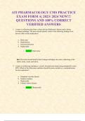 ATI PHARMACOLOGY CMS PRACTICE EXAM FORM A| 2023/ 2024 NEW!!! QUESTIONS AND 100% CORRECT VERIFIED ANSWERS