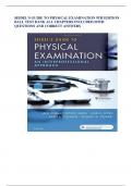 SEIDEL'S GUIDE TO PHYSICAL EXAMINATION 9TH EDITION BALL TEST BANK ALL CHAPTERS INCLUDED,WITH QUESTIONS AND CORRECT ANSWERS