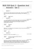 BUSI 520 Quiz 3 – Question And Answers – Set 3