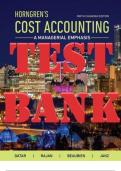 TEST BANK for Horngren's Cost Accounting: A Managerial Emphasis, 9th Canadian Edition by Datar Srikant, Rajan Madhav, Beaubien Louis & Janz Steve. ISBN 978-0-13-6551485. (All 23 Chapters in 2259 Pages).