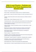 AQA A Level Physics - Particles and Radiation Final Exam Questions And Answers 2023