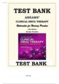 Test Bank Abrams' Clinical Drug Therapy Rationales for Nursing Practice 12th Edition By Geralyn Frandsen, Sandra S. Pennington ISBN- 978-1975136130 ISBN: 9781975136154