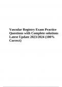 Vascular Registry Exam Questions with Complete solutions | Latest Update 2023/2024.