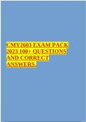 CMY2603 EXAM PACK 2023 100+ QUESTIONS AND CORRECT ANSWERS.