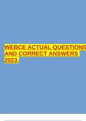 WEBCE ACTUAL QUESTIONS AND CORRECT ANSWERS 2023.