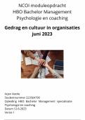 NCOI geslaagde module Gedrag en Cultuur in Organisaties 2023 - Bachelor Management Psychologie en Coaching (cijfer 8)