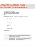 College Algebra - Final Milestone with Answers