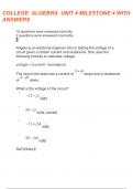 College Algebra Unit 4 - Milestone 4 with answers!!