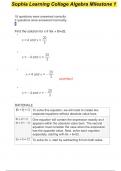 Sophia Learning College Algebra Milestone 1 Questions and answers 