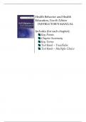 Test bank for Health Behavior and Health Education Theory, Research, and Practice, 4th Edition, Karen Glanz, Barbara K. Rimer, K. Viswanath