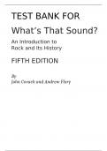 TEST BANK FOR  What’s That Sound? An Introduction to Rock and Its History  FIFTH EDITION   By John Covach and Andrew Flory Chapter 1-15 Complete Guide