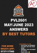 PVL2601 EXAM ANSWERS MAY/JUNE 2023