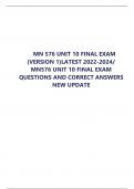 MN 576 UNIT 10 FINAL EXAM (VERSION 1).LATEST 2022-2024/ MN576 UNIT 10 FINAL EXAM QUESTIONS AND CORRECT ANSWERS NEW UPDATE