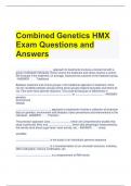 Combined Genetics HMX Exam Questions and Answers 