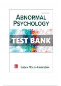 TEST BANK FOR ABNORMAL PSYCHOLOGY 8TH EDITION BY SUSAN NOLEN