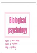 A level biological psychology content notes 
