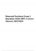 Maternal Newborn Final Exam Questions With Correct Answers 2023/2024