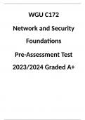  WGU C172 Network and Security Foundations Pre-Assessment Test 2023-2024 Graded A+