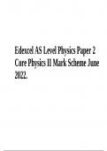 Edexcel AS Level Physics Paper 2 Core Physics II Mark Scheme June 2022.