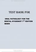 TEST BANK FOR ORAL PATHOLOGY FOR THE DENTAL HYGIENIST 7TH EDITION 2024 LATEST UPDATE 