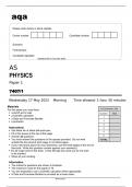 aqa AS PHYSICS Paper 1 (7407/1) May 2023 Question Paper