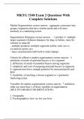 MKTG 3340 Exam 2 Questions With Complete Solutions
