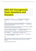 NSG 533 Oncogenesis Exam Questions and Answers