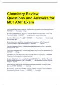 Chemistry Review Questions and Answers for MLT AMT Exam