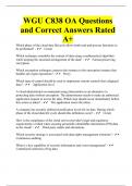 WGU C838 OA Questions and Correct Answers Rated A+