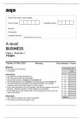 aqa A-level BUSINESS Paper 1 Business 1 (7132/1) May 2023 Question Paper.