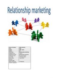 Unit 11 - Relationship marketing