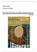 Test Bank - Essential Cell Biology, 4th Edition (Alberts, 2014), Chapter 1-20 | All Chapters